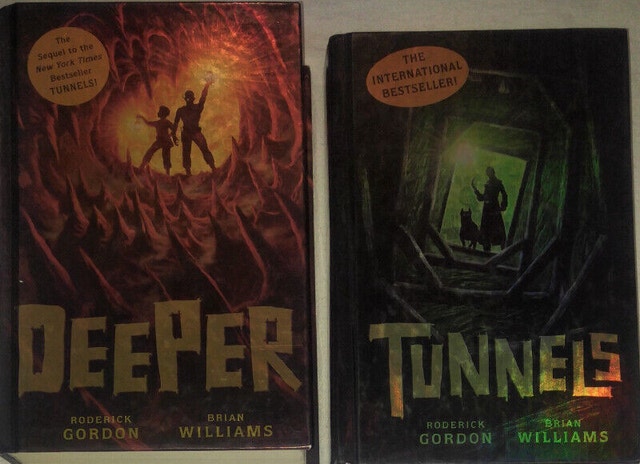Deeper & Tunnels Hard Cover Books Roderick Gordon Brian Williams