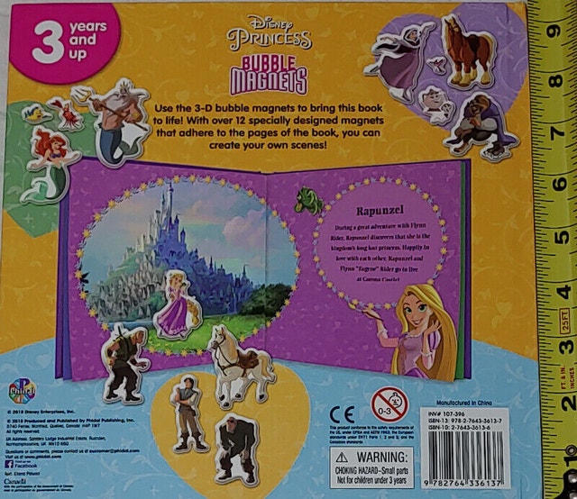 Disney Princess Bubble 12+ Magnets Hard Cover Book - photo 2
