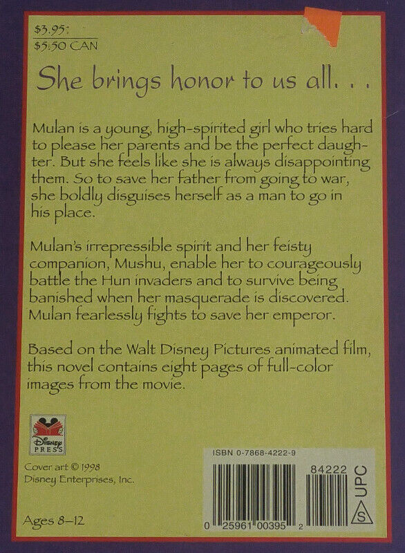 Disney's Mulan Movie Book & 5 Toys Figures - photo 3