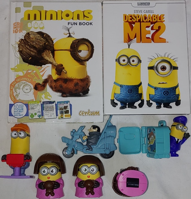 Minions Fun Book & Despicable ME2 DVD & 6 Toys Figures