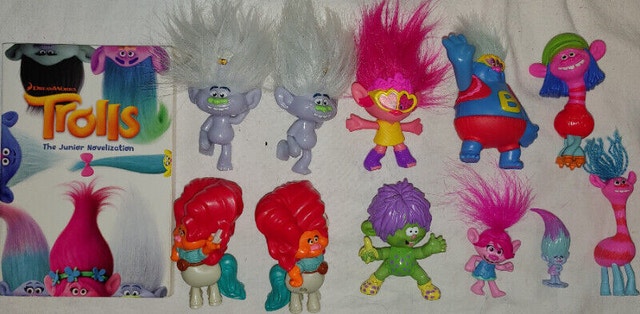 12 Trolls Movie Toys Figures, Chapter & Activity Book, Stickers