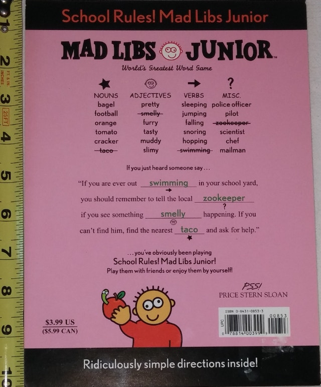 NEW School Rules! Mad Libs Junior: World's Greatest Word Game - photo 2