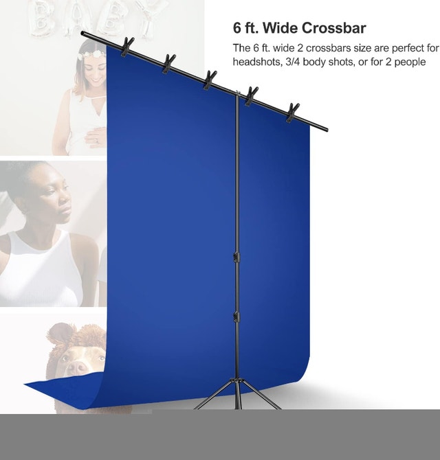 NEW LimoStudio 6' x 8.5Ft T-Shape Backdrop Stand, 5 Clamps, Bag - photo 2