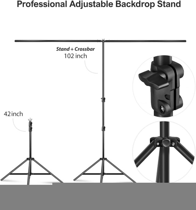NEW LimoStudio 6' x 8.5Ft T-Shape Backdrop Stand, 5 Clamps, Bag - photo 3