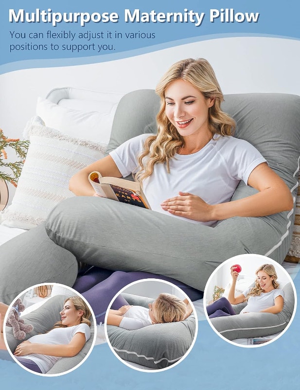 NEW 60" Meiz Pregnancy Maternity Pillow, Cooling Silky - photo 3