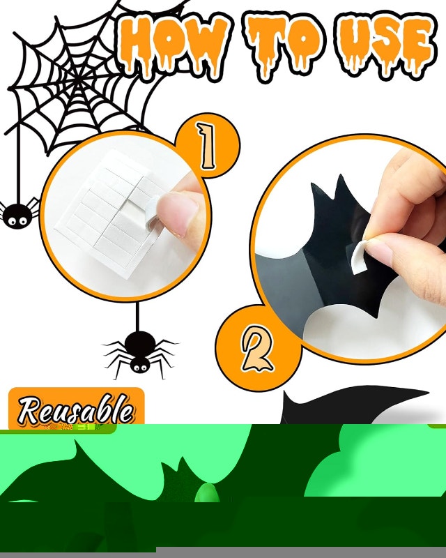 NEW 100 Pcs Halloween Decorations 3D Bats Decor, 4 Sizes - photo 5