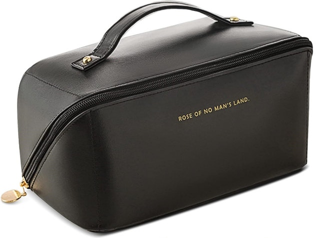 NEW Black Multifunctional Storage Makeup Bag PU Leather