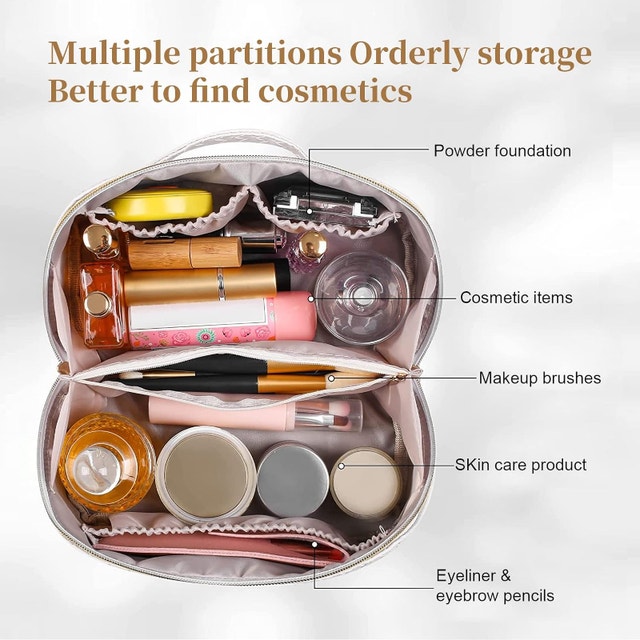NEW Black Multifunctional Storage Makeup Bag PU Leather - photo 2