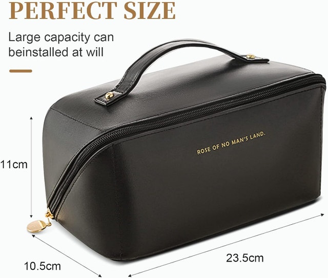 NEW Black Multifunctional Storage Makeup Bag PU Leather - photo 4