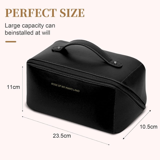 NEW Black Multifunctional Storage Makeup Bag PU Leather - photo 5