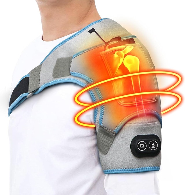 NEW Heated Shoulder Wrap Brace with Massage, Electric 3 Heat
