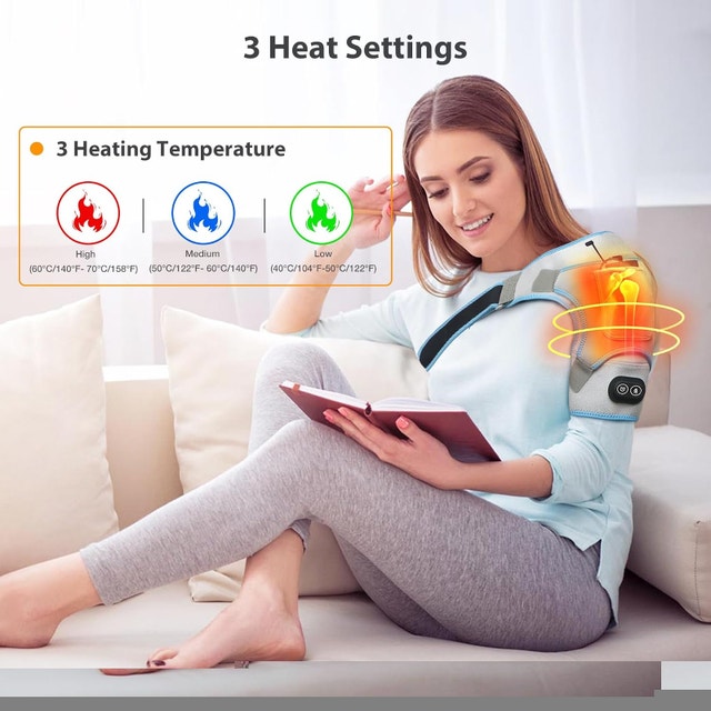 NEW Heated Shoulder Wrap Brace with Massage, Electric 3 Heat - photo 2