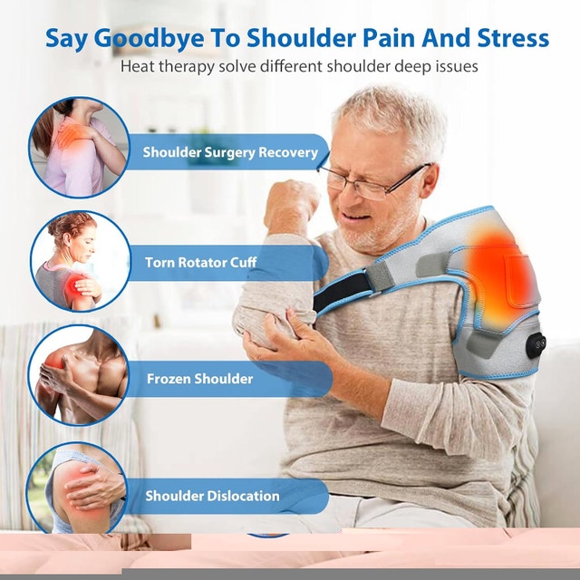 NEW Heated Shoulder Wrap Brace with Massage, Electric 3 Heat - photo 3