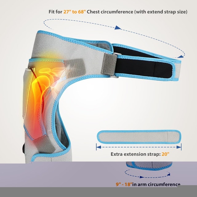 NEW Heated Shoulder Wrap Brace with Massage, Electric 3 Heat - photo 4