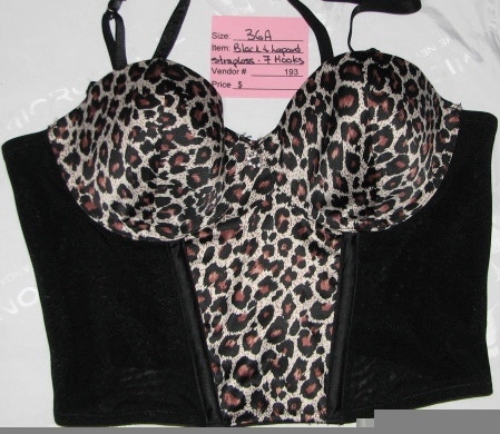 36A Black & Animal Print Strapless Women's Bra with 7 Hooks - photo 2