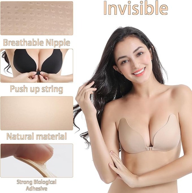 NEW 2 Pack Adhesive Bra, Sticky Strapless Backless Push-up - photo 3