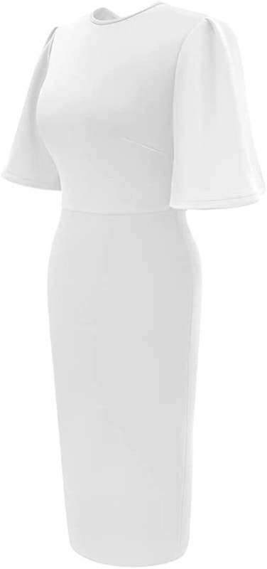 NEW White Large Memoriesea Women's Dress Basic Bodycon Ruffle - photo 3