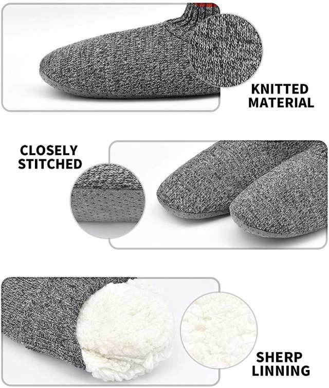 NEW Men's Slippers Socks Autumn Winter Indoor Non-Skid House - photo 3