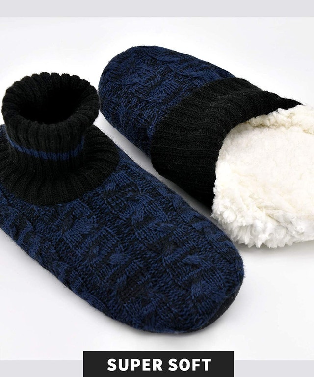 NEW Men's Slippers Socks Autumn Winter Indoor Non-Skid House - photo 4