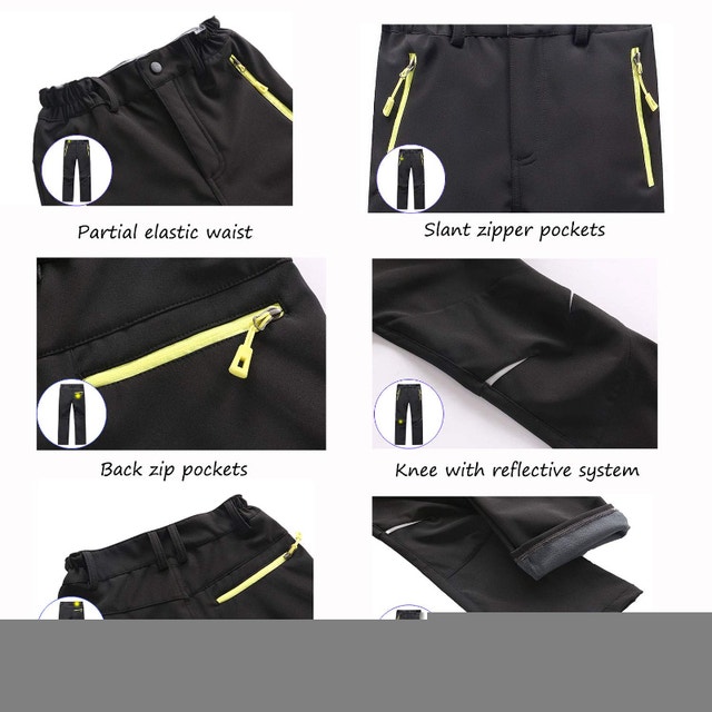 NEW LANBAOSI Black Kids Size 10 Waterproof Outdoor Lined Pants - photo 3