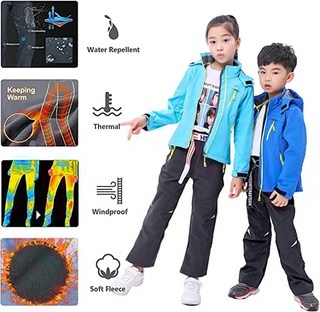 NEW LANBAOSI Black Kids Size 10 Waterproof Outdoor Lined Pants - photo 4