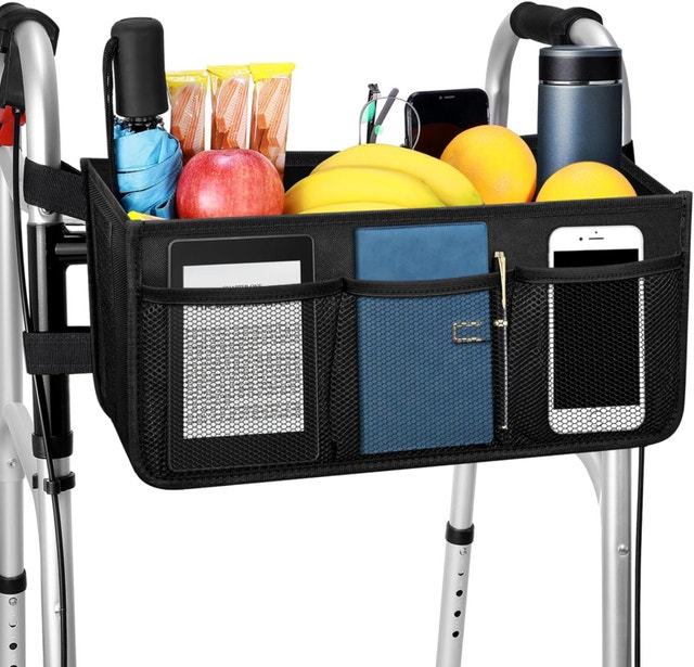 NEW Walker Storage Collapsible Large Capacity Bag, 6 Straps, Mes