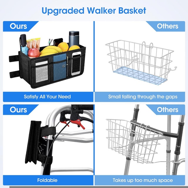 NEW Walker Storage Collapsible Large Capacity Bag, 6 Straps, Mes - photo 2