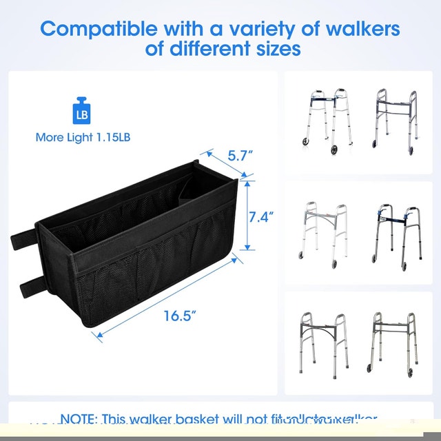 NEW Walker Storage Collapsible Large Capacity Bag, 6 Straps, Mes - photo 3