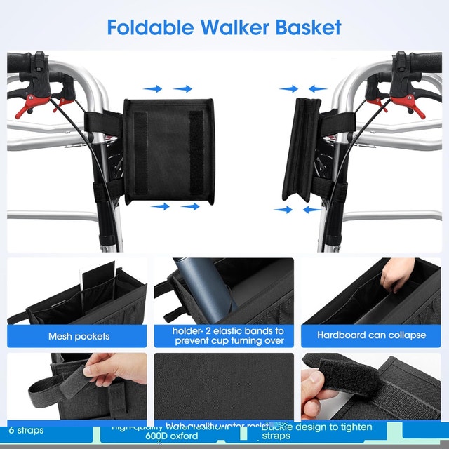 NEW Walker Storage Collapsible Large Capacity Bag, 6 Straps, Mes - photo 4