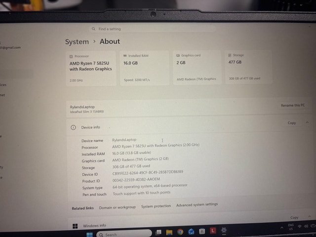 Lenovo Ryzen 7 Laptop- 16 GB RAM, 512 GB SSD, Touchscreen - photo 2