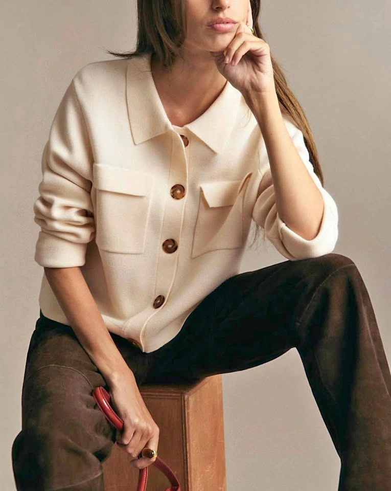Sézane Betty cardigan, ecru, S