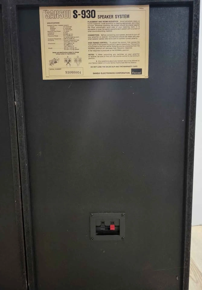 Original Vintage Sansui S-930 3-Way Speaker - photo 3
