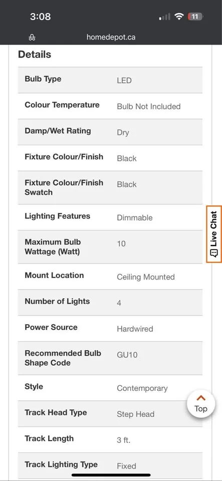 Black 4-Light Track Light image indicator(3)