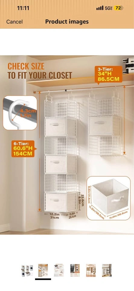 6 Tier Closet Wire Organizers - photo 3