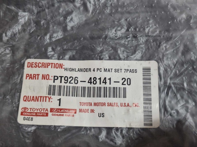 2014-2019 Toyota Highlander Limited Carpet Floor Mats - photo 2