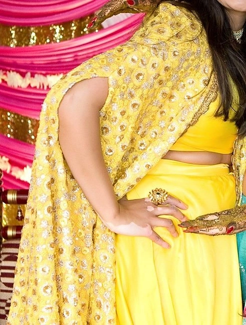 Sunshine yellow cape coord set with cowl skirt