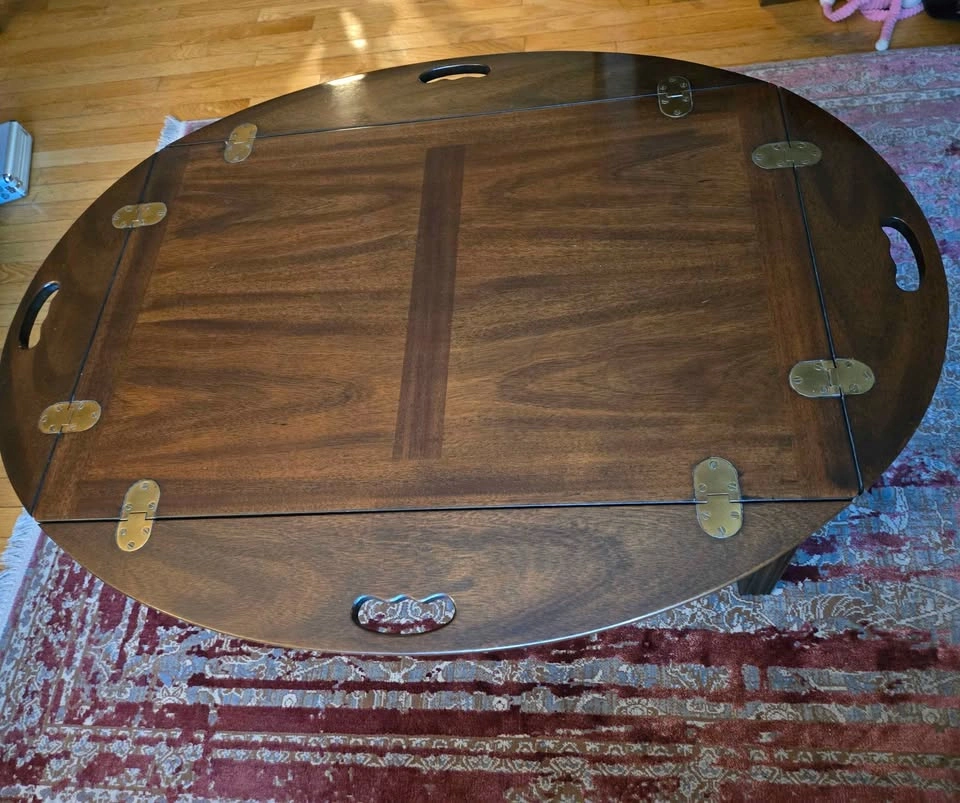 Vintage Solid Wood Drop-Leaf Butler Coffee Table
