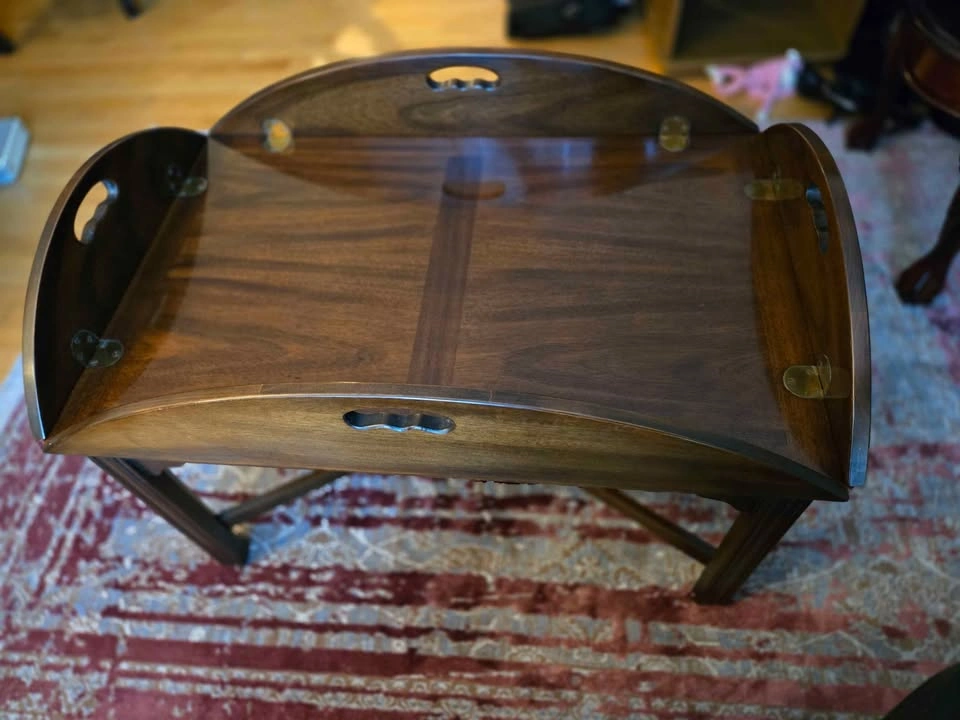 Vintage Solid Wood Drop-Leaf Butler Coffee Table - photo 2