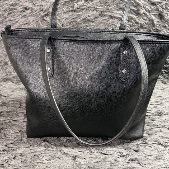 Coach Black Leather Star & Stud Embellished Tote - photo 3