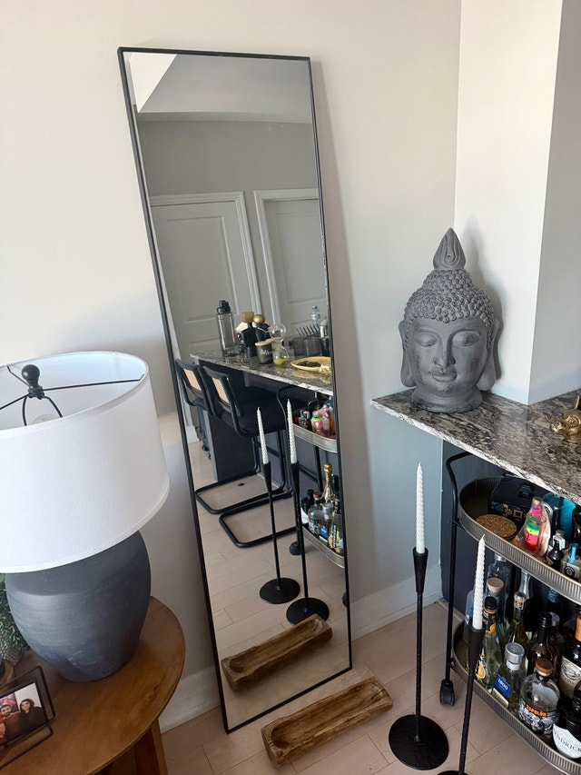 Full Length Mirror – Black Frame, 6ft - photo 2