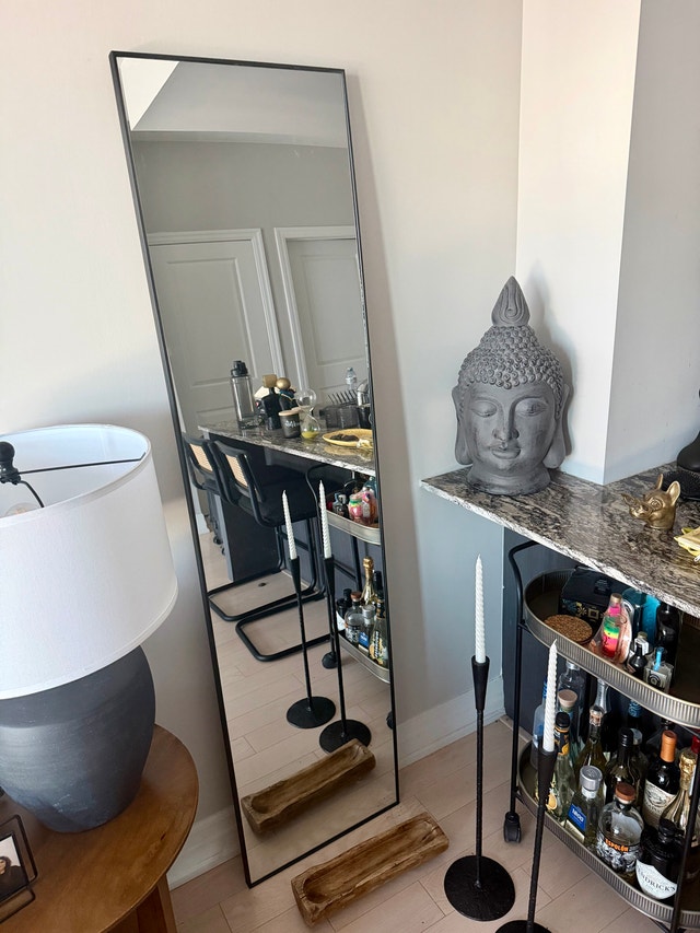 Full Length Mirror – Black Frame, 6ft - photo 3