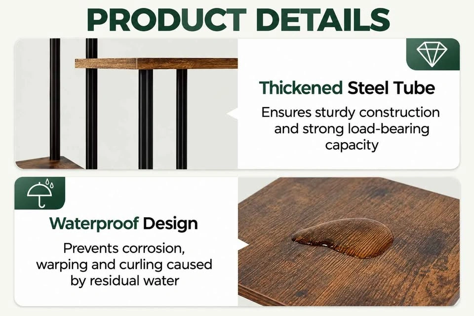 Brand New In Box 5-Tier Wood and Metal Indoor Plant Stand - photo 3