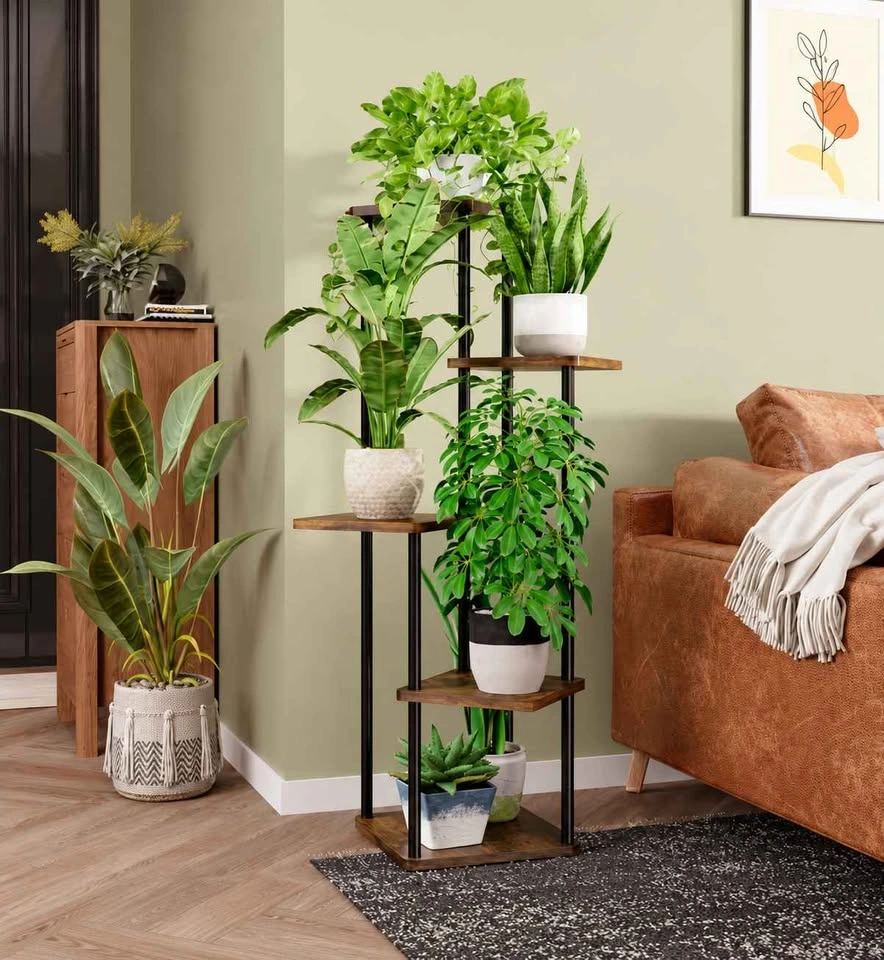 Brand New In Box 5-Tier Wood and Metal Indoor Plant Stand - photo 4