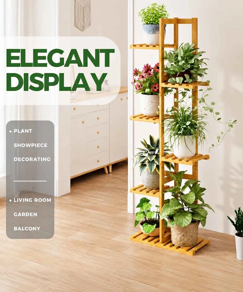 Brand New In Box 6-Tier Bamboo Plant Stand