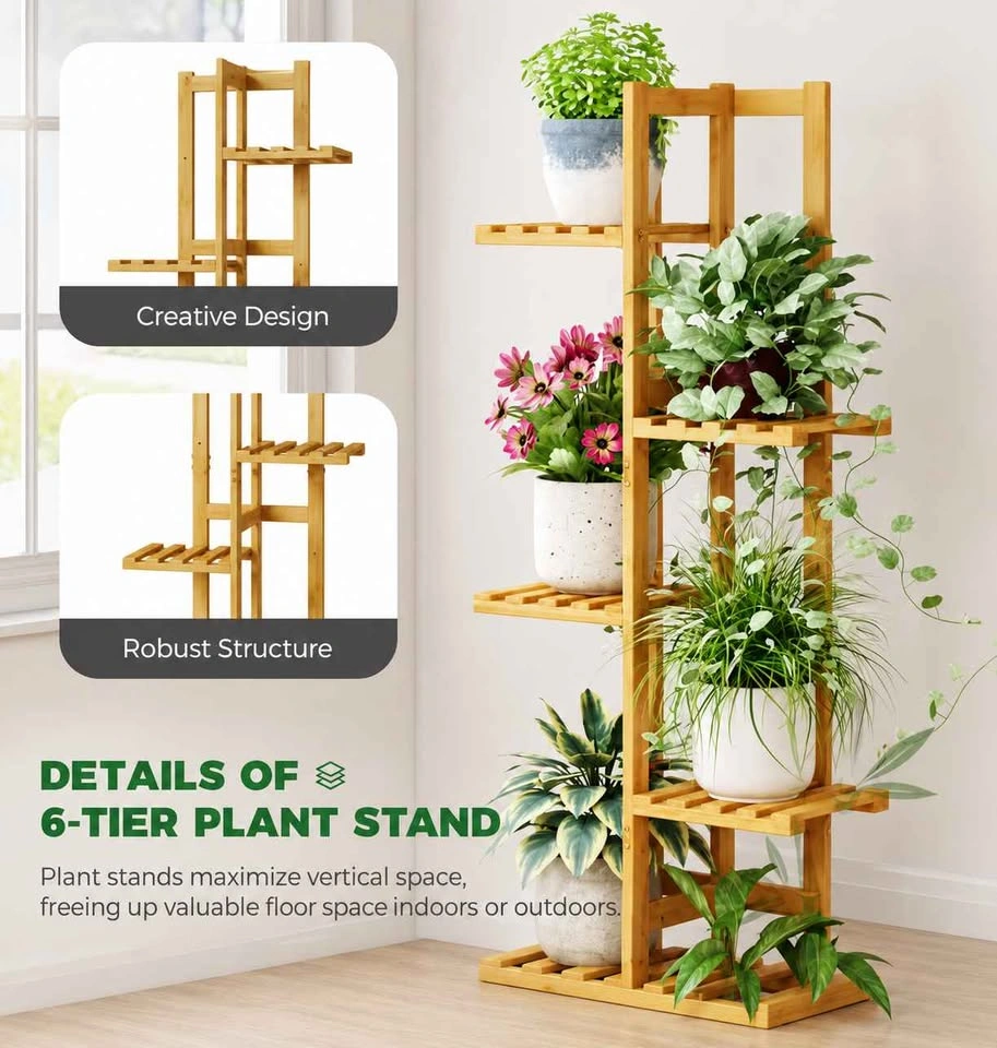 Brand New In Box 6-Tier Bamboo Plant Stand - photo 3