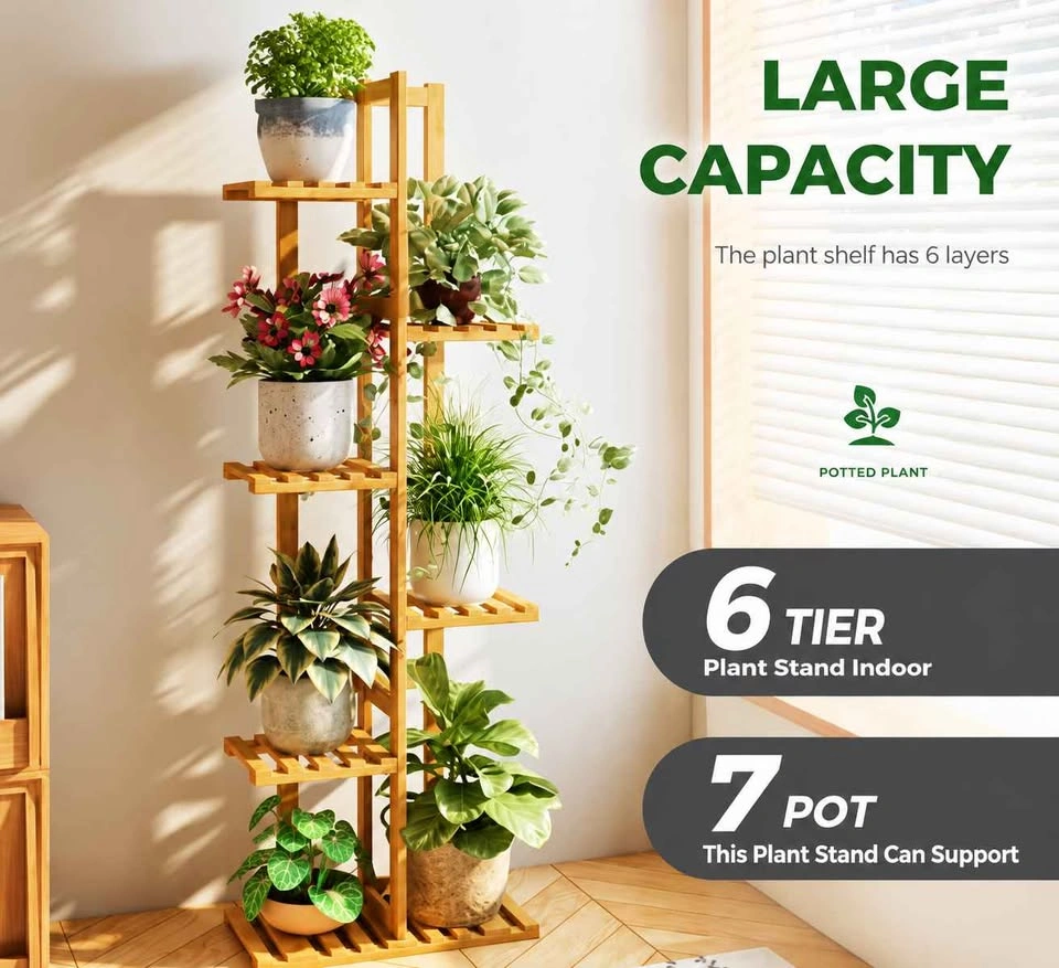 Brand New In Box 6-Tier Bamboo Plant Stand - photo 4