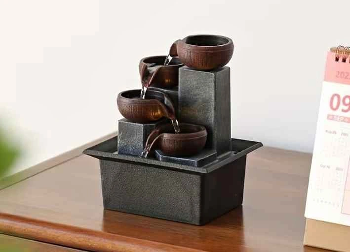 Brand New In Box Tabletop Tiered Bowl Water Fountain