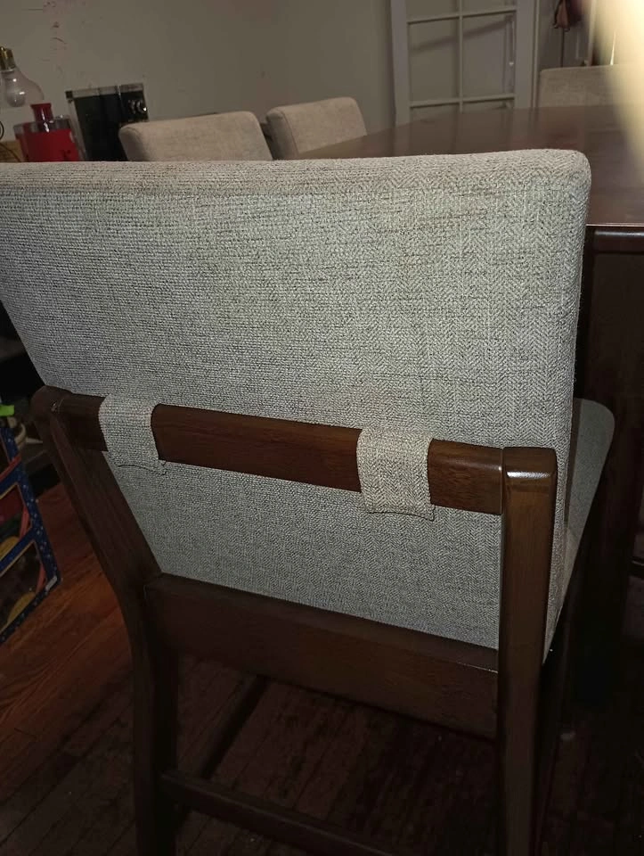 7pc Walnut Table and Upholstered Chairs - photo 5