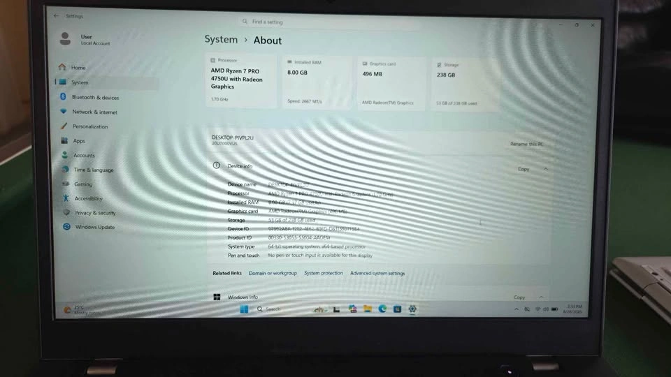 Lenovo ThinkPad L15 Gen 1 – 15.6" (Ryzen 7 PRO 4750U / 8GB RAM) - photo 4