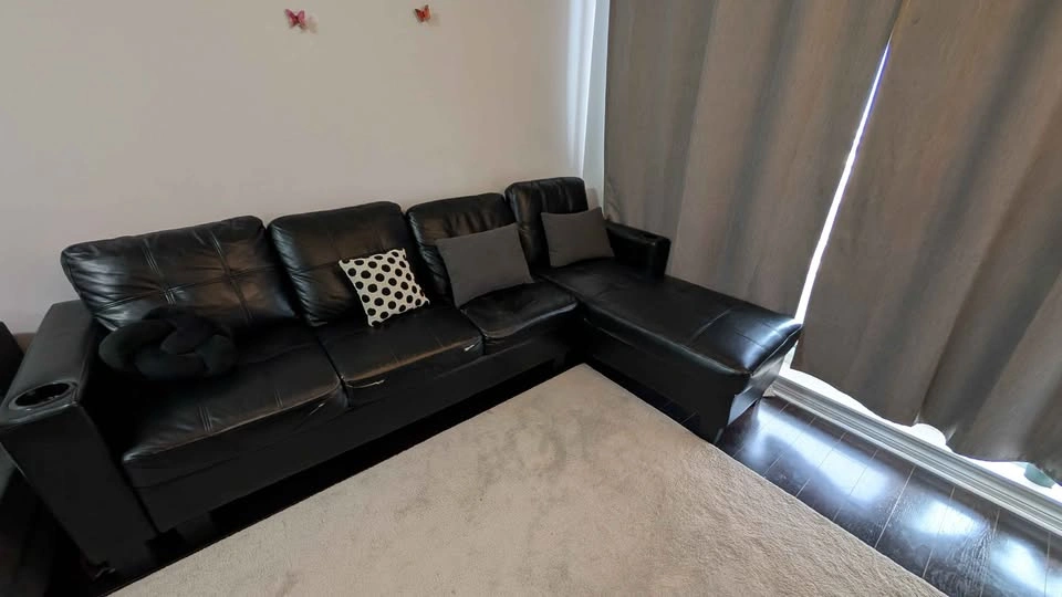 Modern Black L-Shape Sectional Couch – Comfortable & Spacious - photo 3